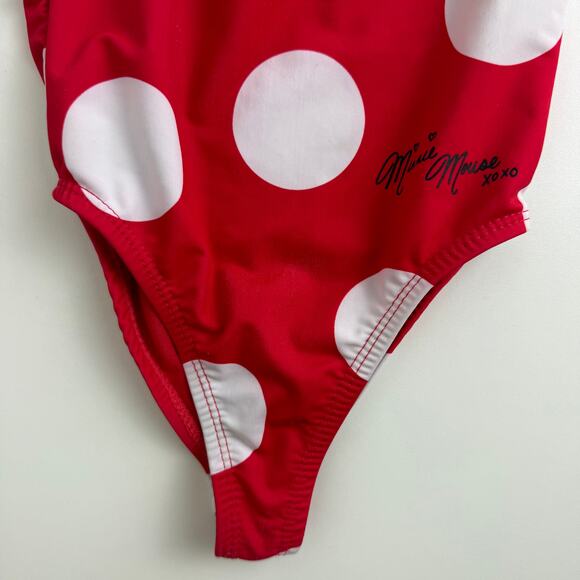 Disney Minnie Mouse Baby Girls Toddler One-Piece Polka Dot Red Swimsuit XS - Picture 6 of 10